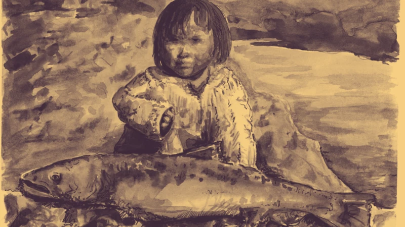 Columbia River Inter-Tribal Fish Commission Photo of Child and Fish