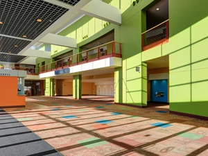 photo of Hall D, showing the lobby looking south