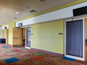 photo of Hall D, showing the meeting room entrances