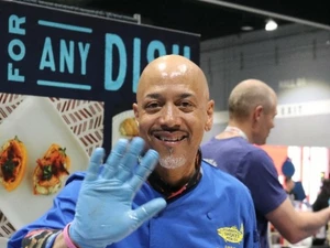 Vendor at the Northwest food show