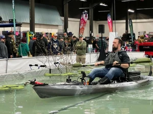 Kayak demonstration at the Pacific Northwest Sportsmen's Show