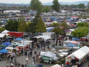 birds eye view of the Portland Swap Meet