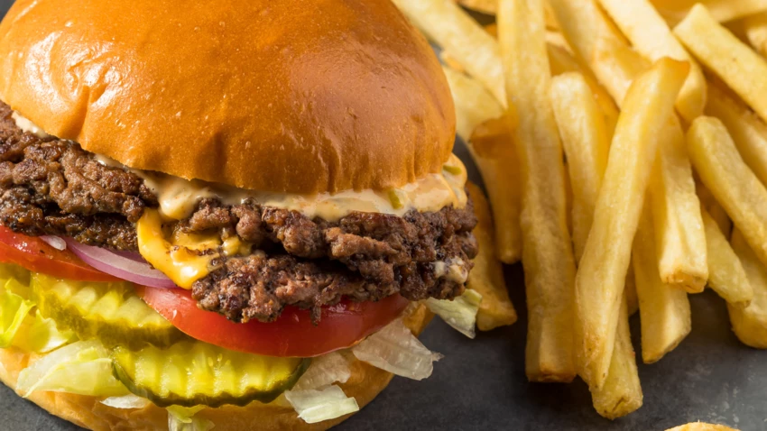 Cheeseburger and fries