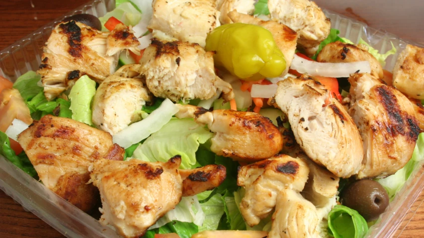 Grilled chicken Greek salad